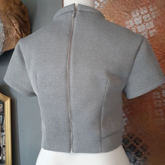 Minty Meets Munt Gray Women's Cropped Top - Picture 6 of 12